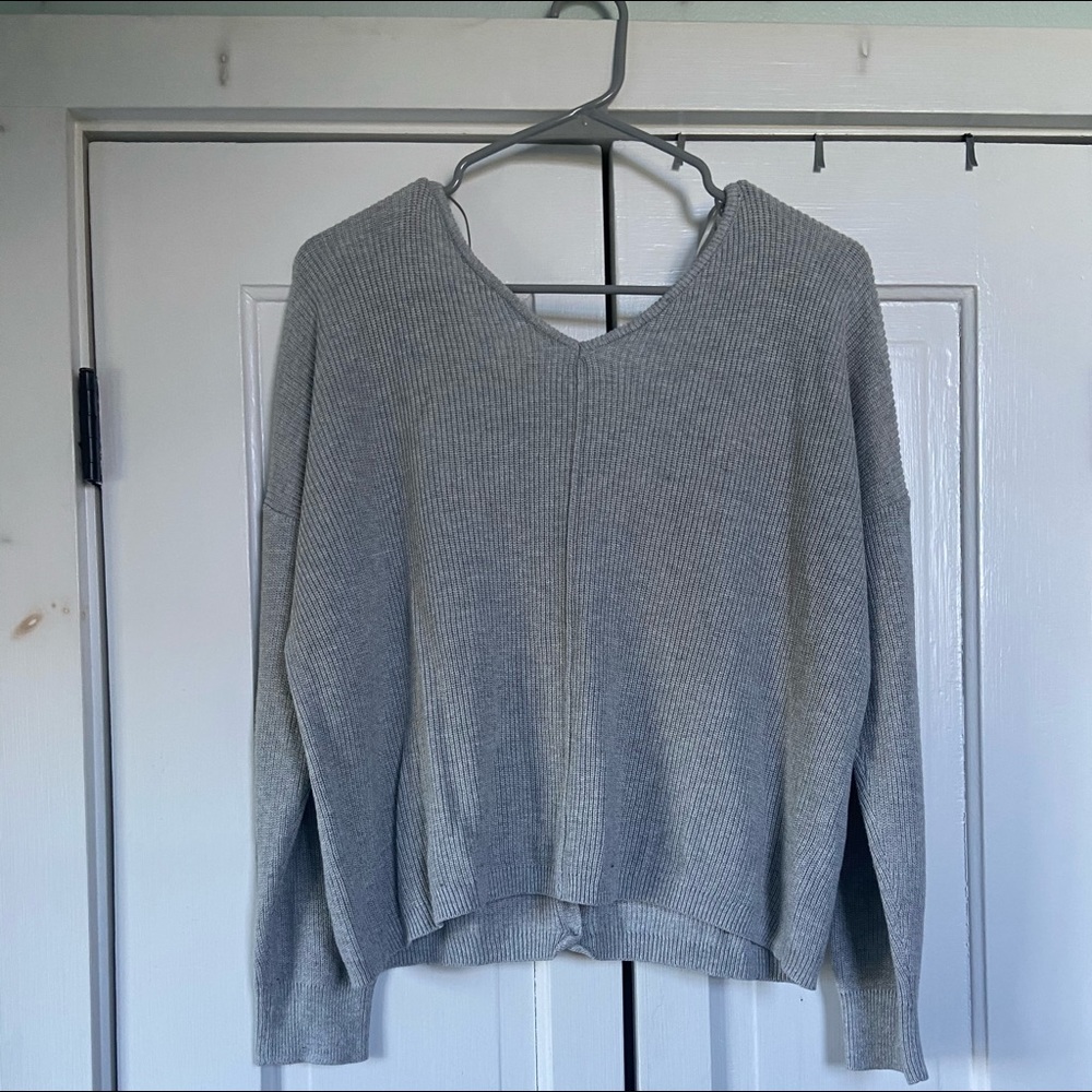 KNIT BACK BUTTON DOWN SWEATER